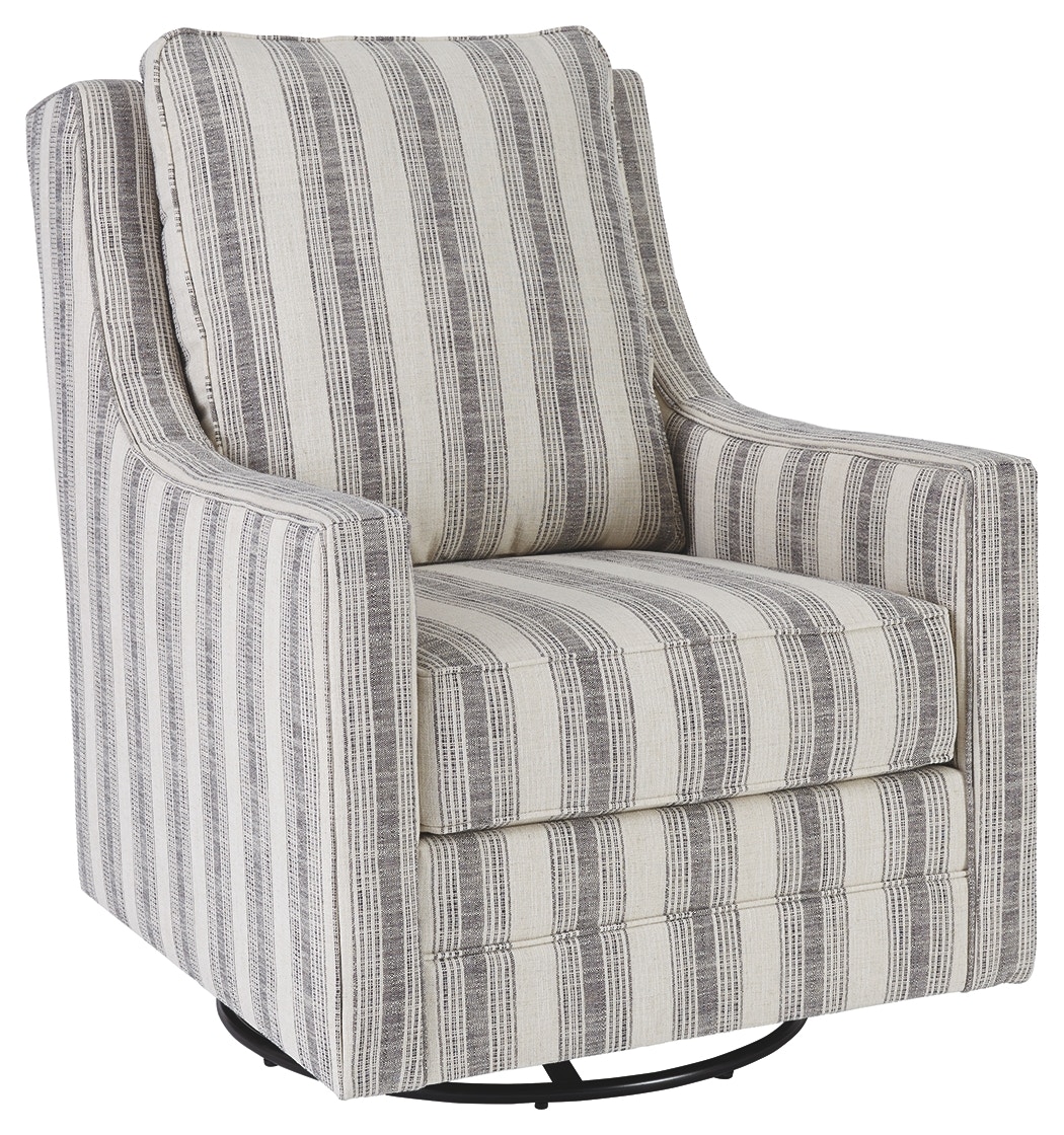 Striped swivel deals accent chair