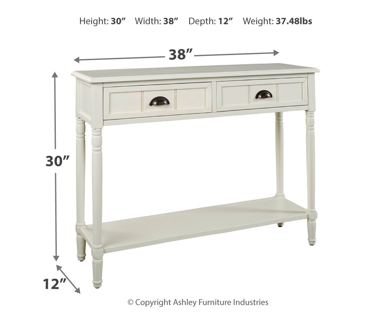 Ashley Furniture Signature Design Goverton Console Sofa Table White