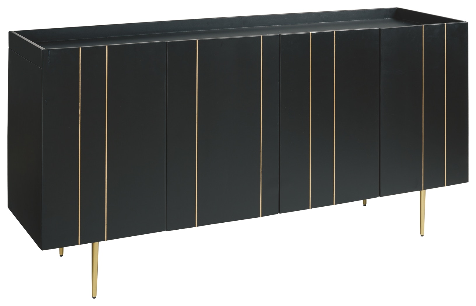 スーツ Mid 1950s Style Glossy DarkBrown Conpora Signature Design by Ashley Living Room Brentburn Accent Cabinet