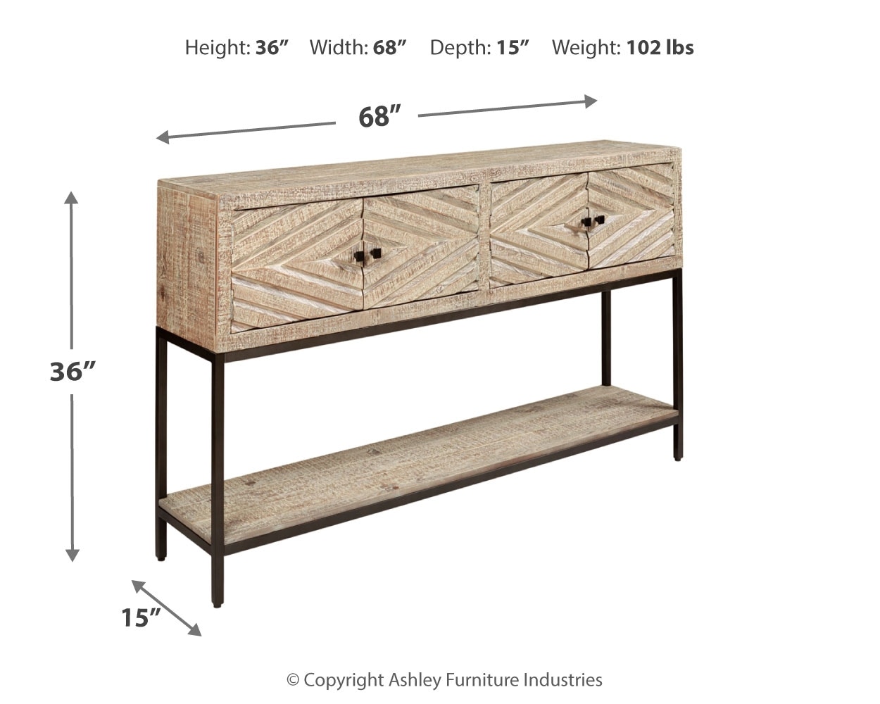 Ashley Roanley Roanley Sofa/Console Table A4000262 Portland, OR Key
