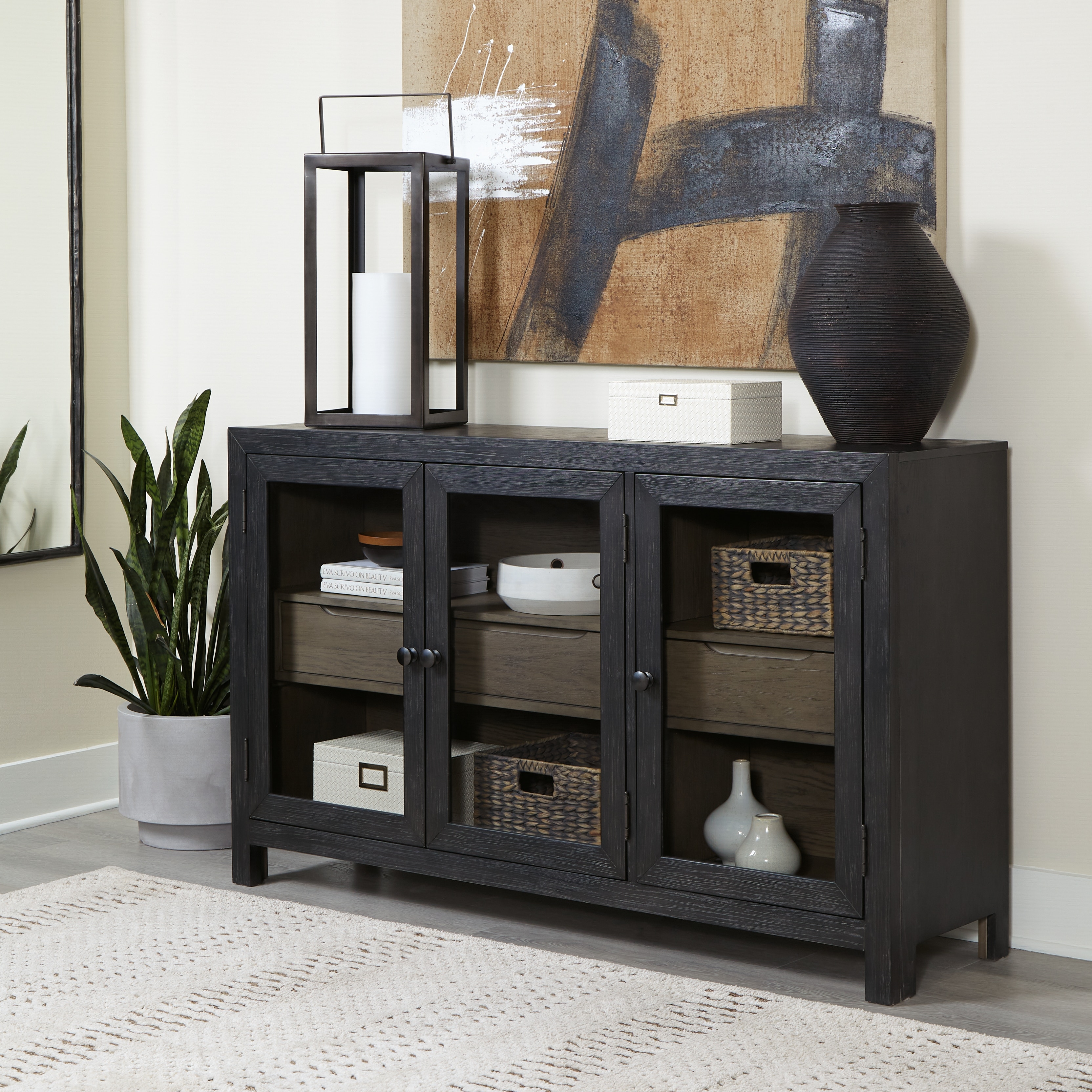 Signature Design by Ashley Living Room Lenston Accent Cabinet
