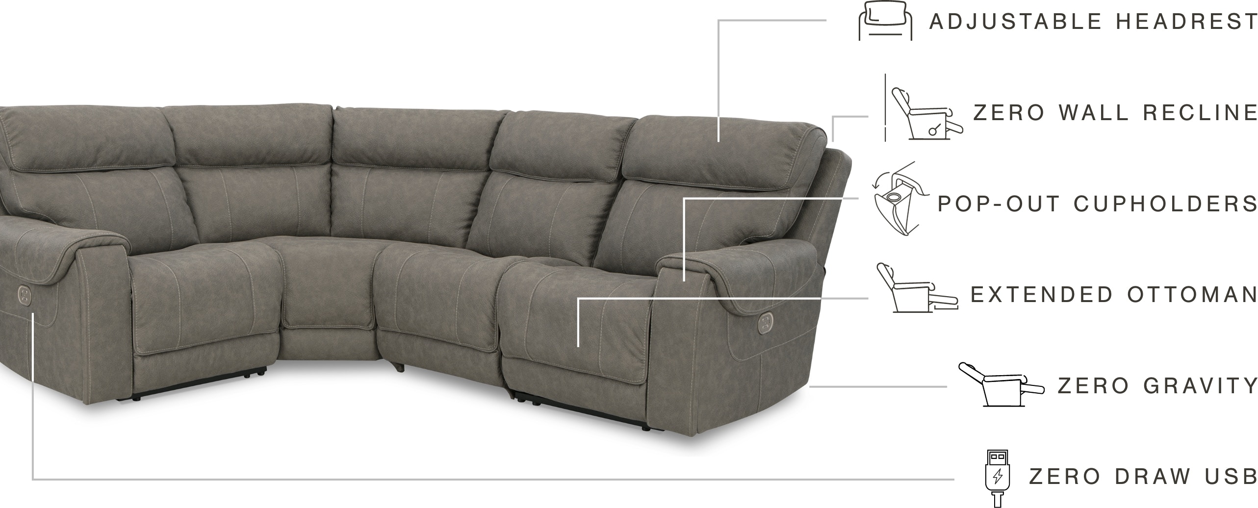 Signature Design by Ashley Living Room Starbot 4-Piece Power Reclining  Sectional 23501S6 - Gardner