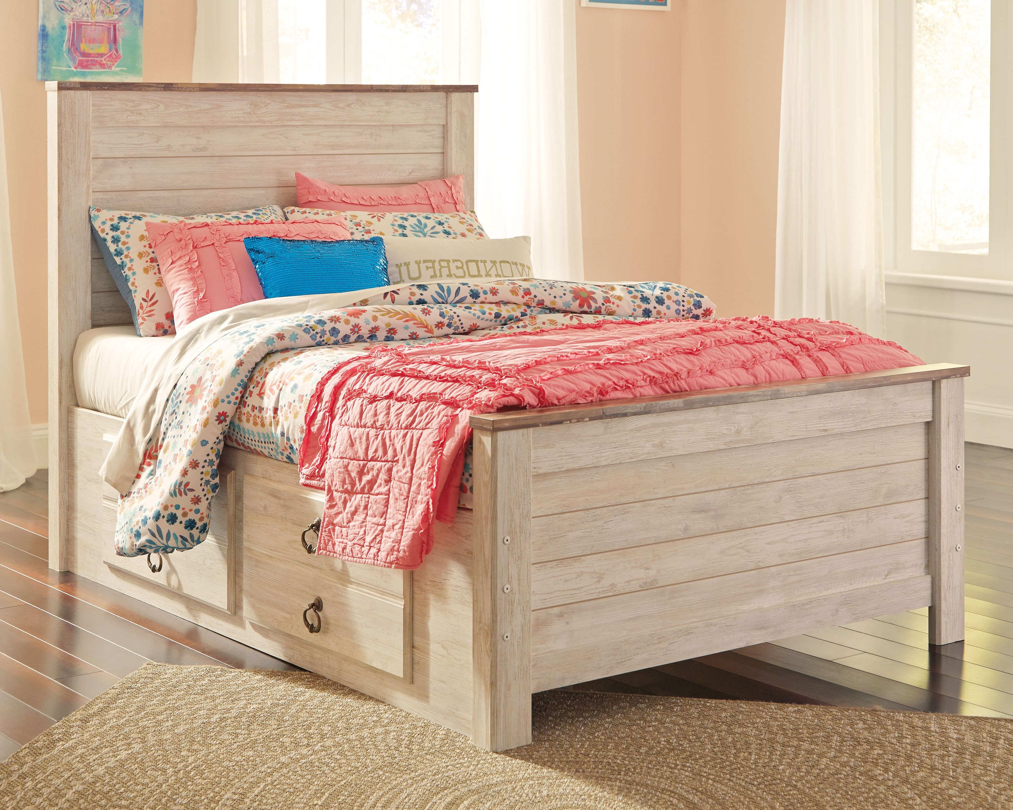 Signature Design by Ashley Bedroom Willowton Full Panel Bed with 2