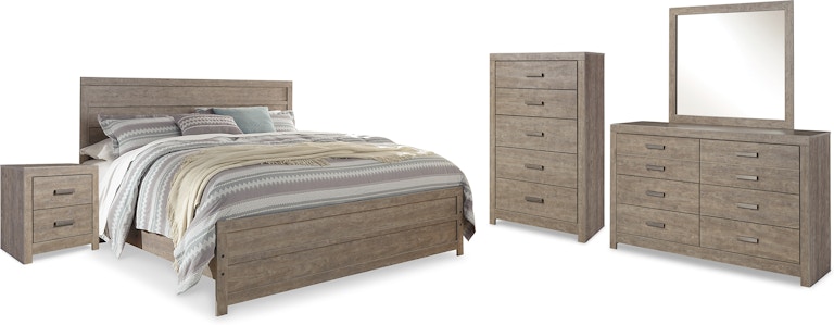 Signature Design by Ashley Culverbach King Panel Bed, Dresser, Mirror, Chest and Nightstand B070B19