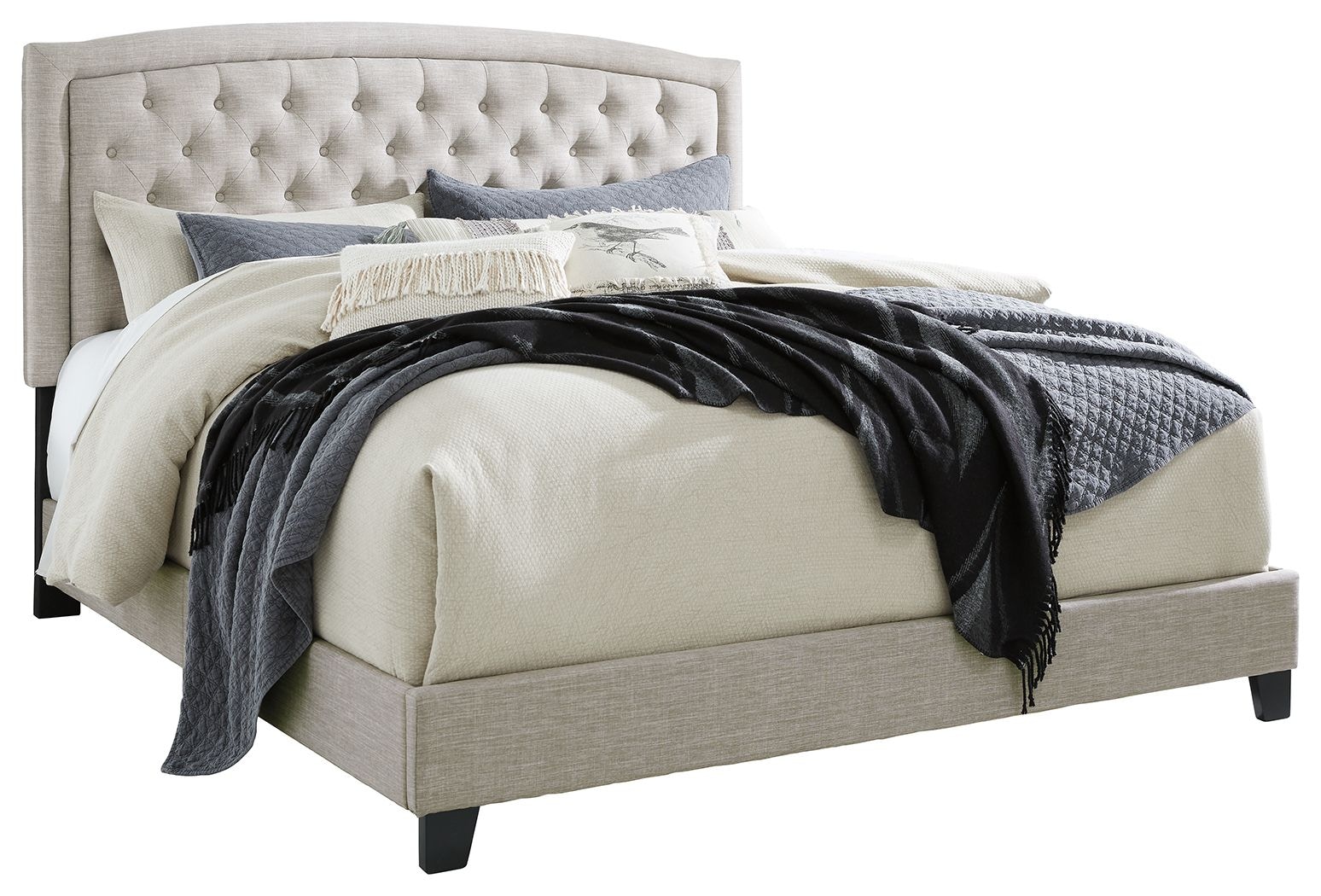 Ashley furniture grey on sale upholstered bed