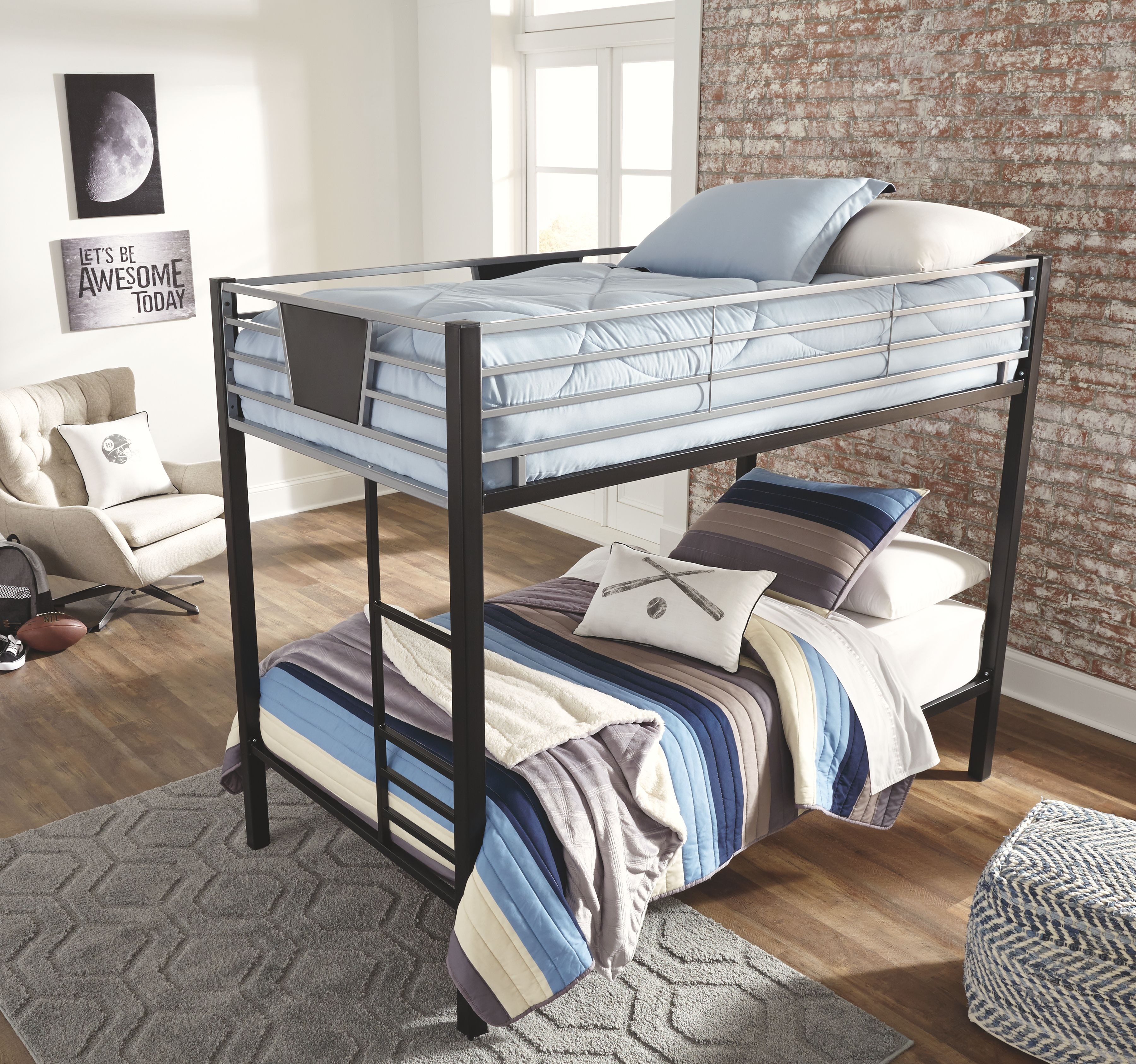 Signature Design By Ashley Youth Dinsmore Twin Over Twin Bunk Bed With ...