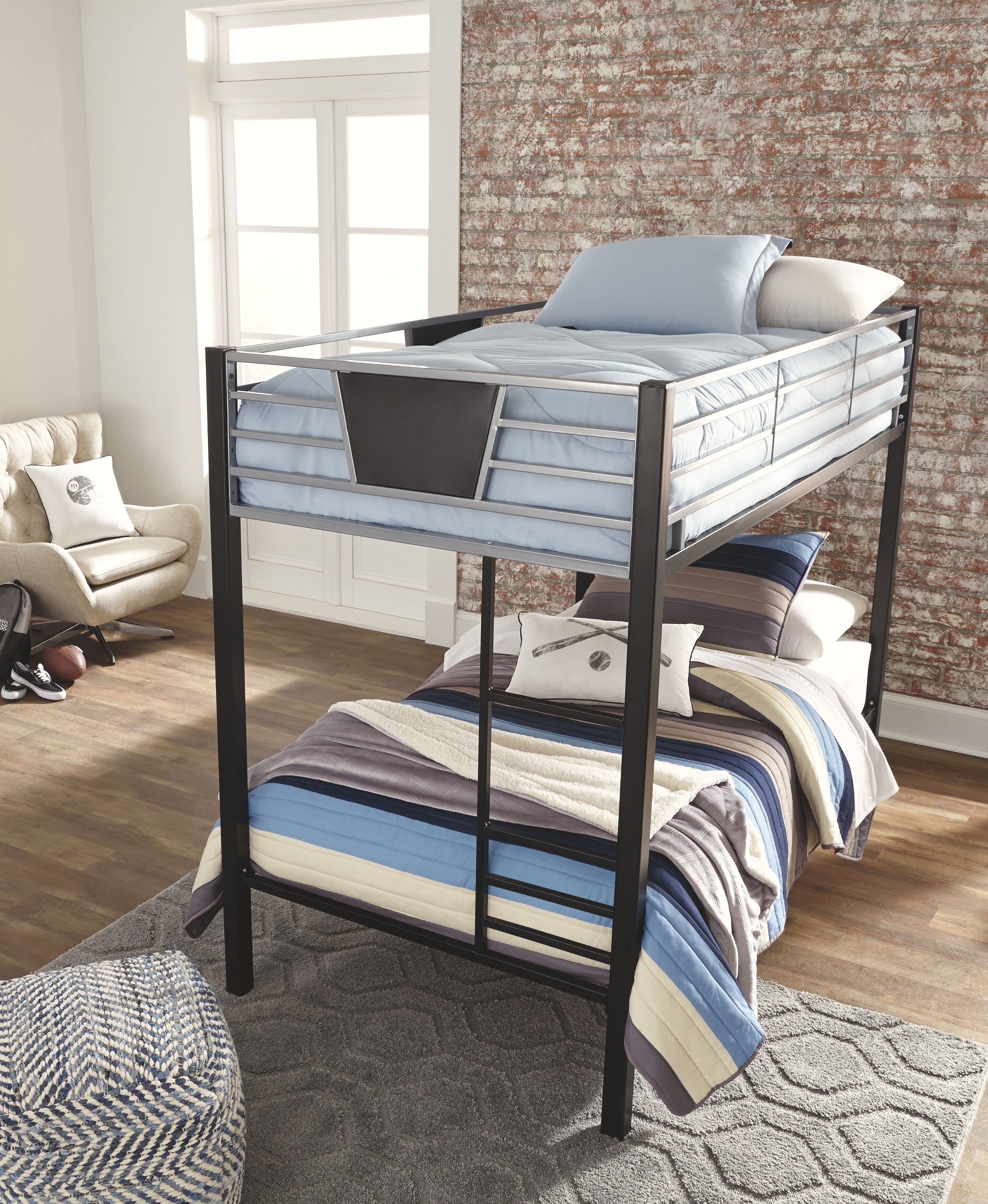 Signature Design By Ashley Youth Dinsmore Twin Over Twin Bunk Bed With ...