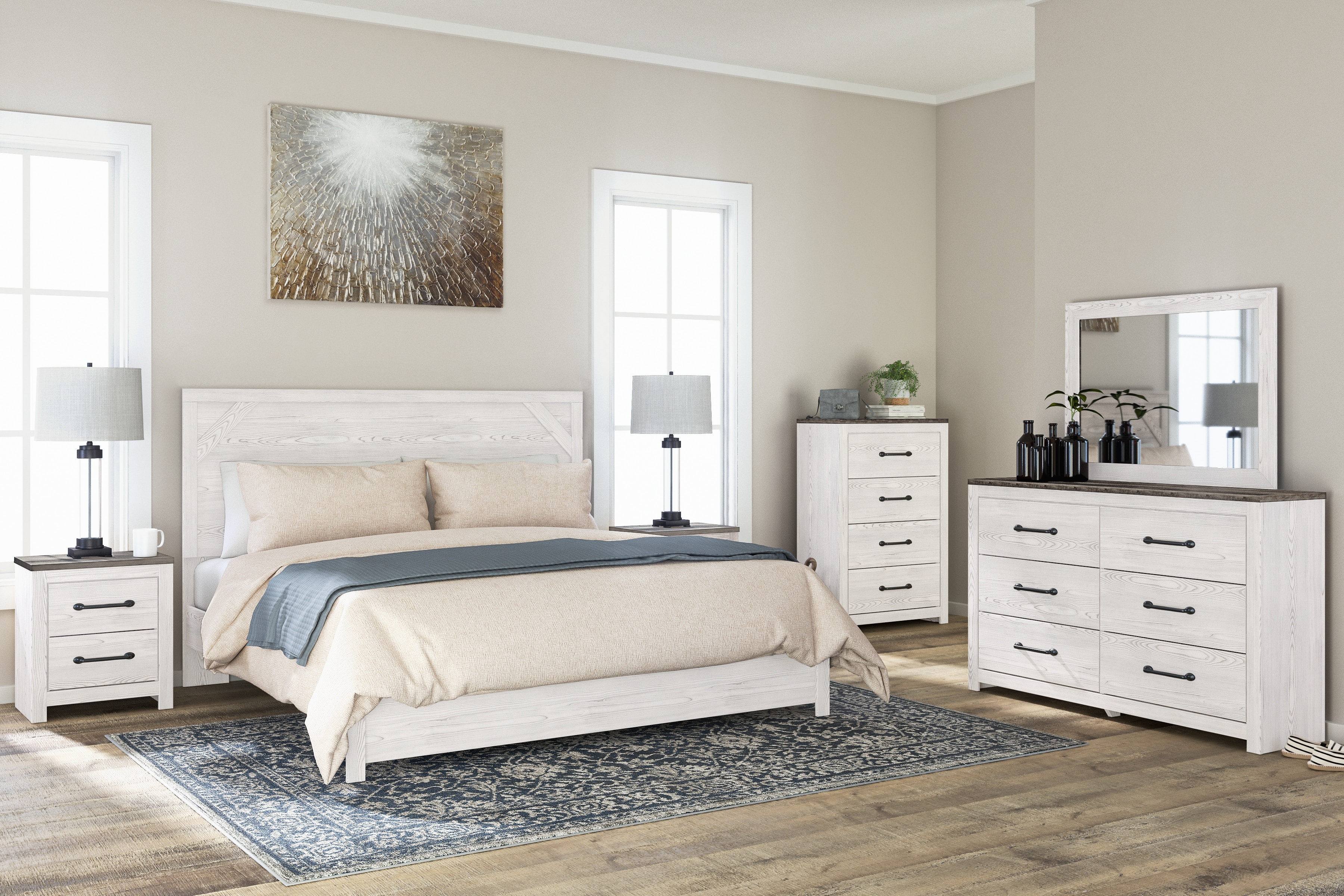 Ashley furniture deals cream bedroom set