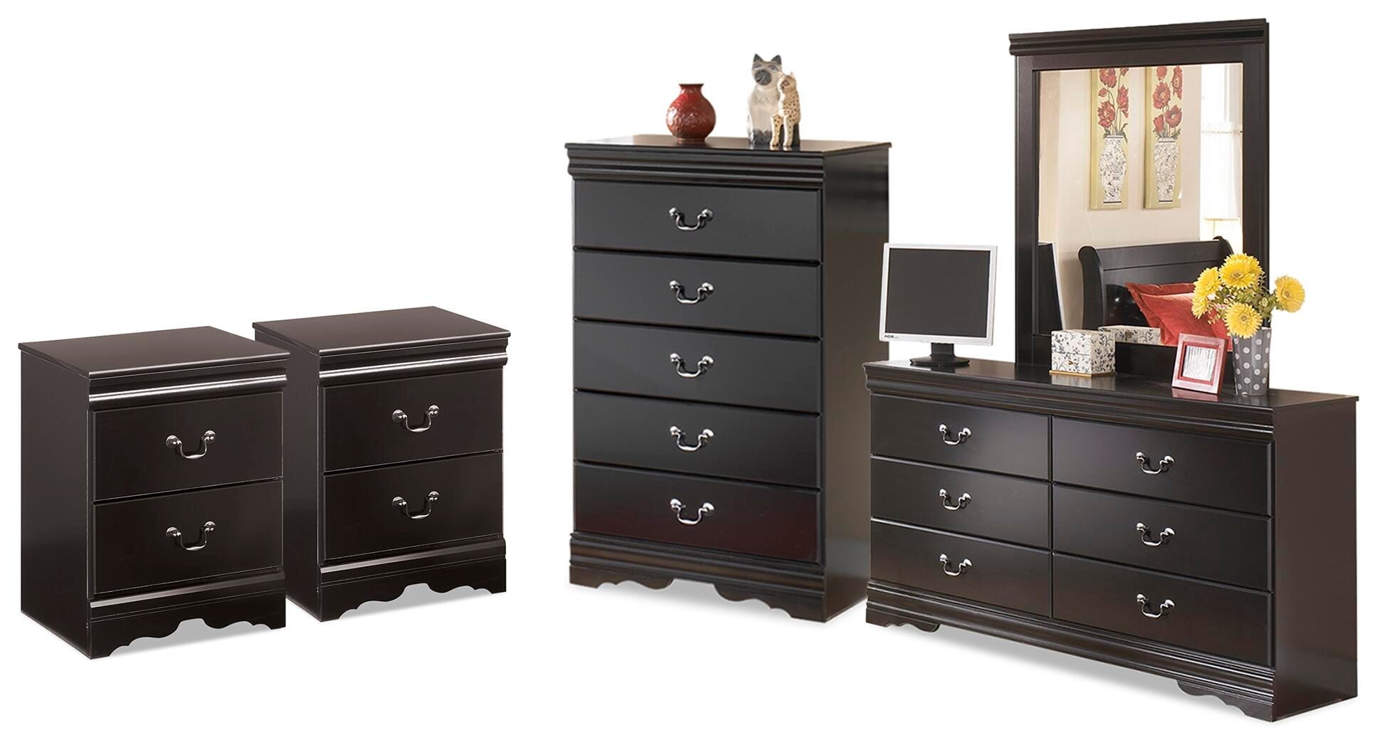 Signature Design by Ashley Huey Vineyard Dresser, Mirror, Chest and 2 Nightstands B128B54