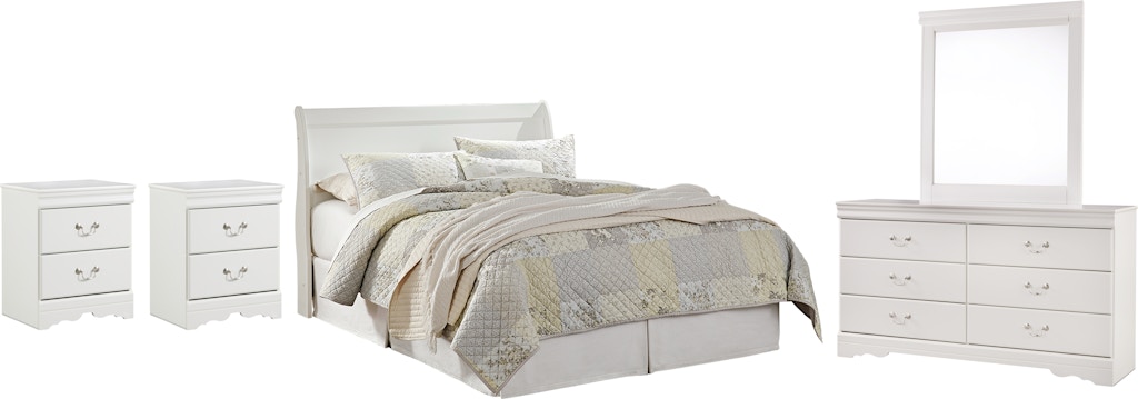 The Louis Philippe Queen 5 Piece Set (Bed, Nightstand, Dresser