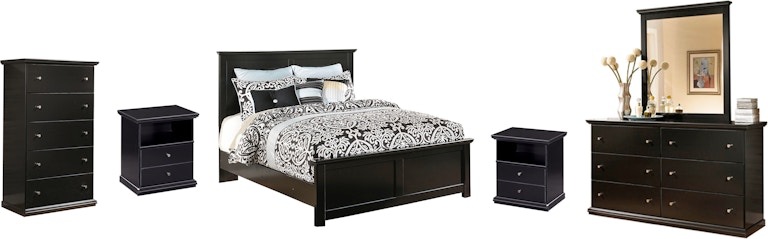 Signature Design by Ashley Maribel King Panel Bed, Dresser, Mirror, Chest, and 2 Nightstands B138B24