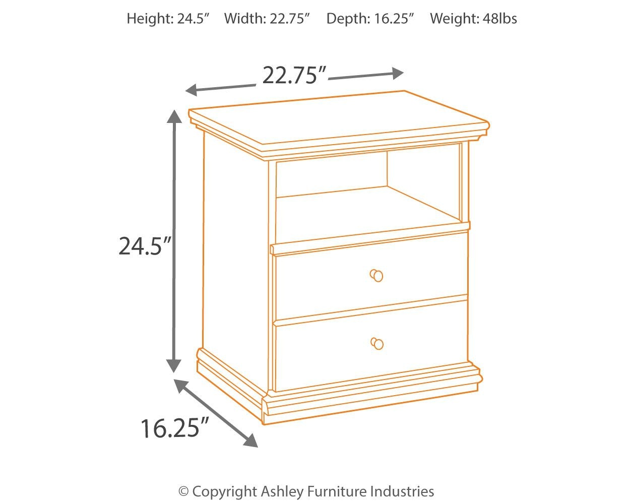 Signature Design By Ashley Bedroom Maribel Nightstand B138-91 - Smith ...