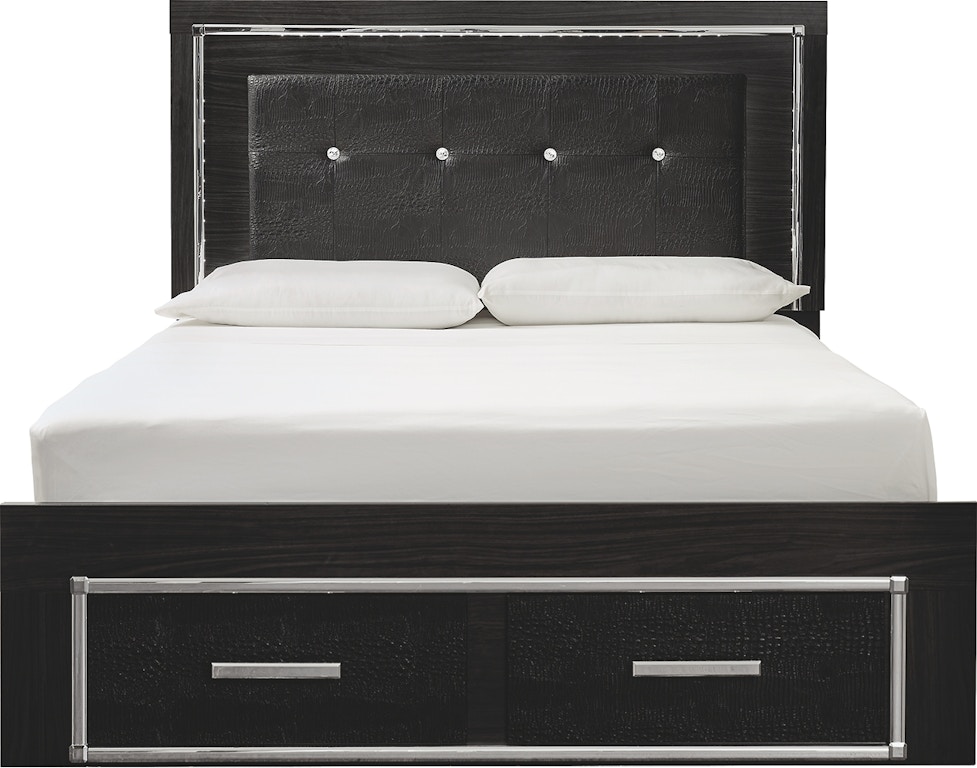 Signature Design By Ashley Bedroom Kaydell Queen Upholstered Panel Bed With Storage B1420b5 Evans