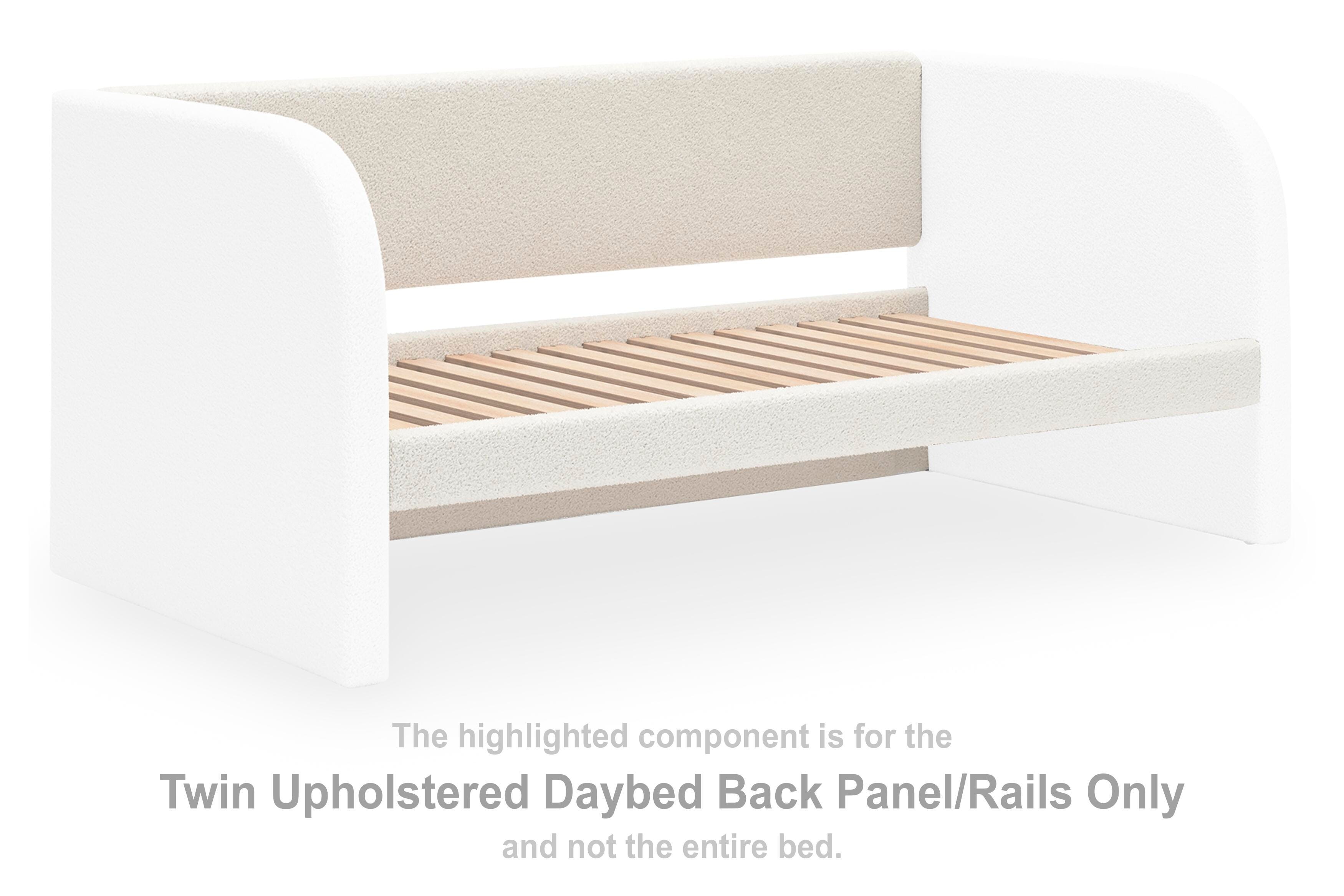  Shapella Twin Upholstered Daybed Panel/Rails/Slats 