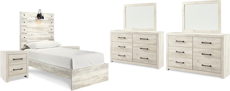 Signature Design by Ashley Cambeck Twin Panel Bed, 2 Dressers, 2 Mirrors and 2 Nightstands B192B88