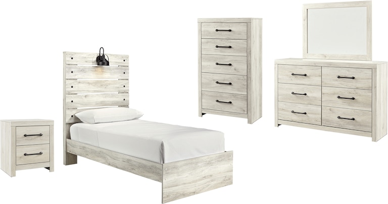 Signature Design by Ashley Cambeck Twin Panel Bed, Dresser, Mirror, Chest, and Nightstand B192B59
