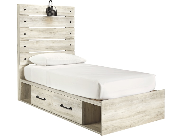 Signature Design by Ashley Cambeck White Twin Panel Bed with 2 Side Storage (4 Drawers) B192B21 ASK192T2SSB