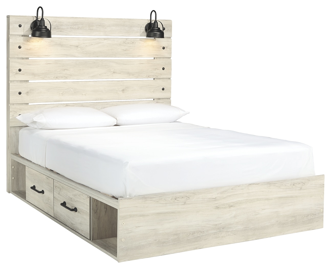 Bed frame deals with side storage