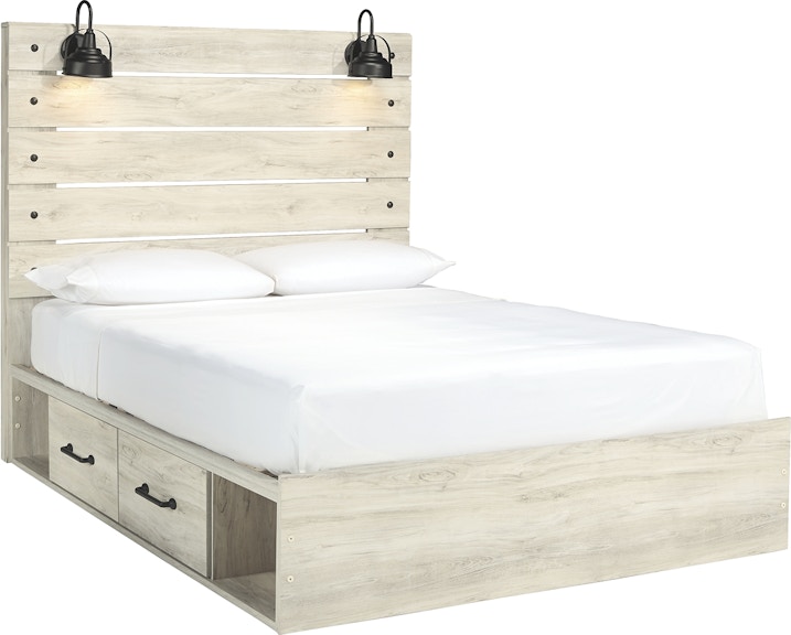 Signature Design by Ashley Cambeck White Queen Panel Bed with 1 Side Storage (2 Drawers) B192B17 ASK192QSSB