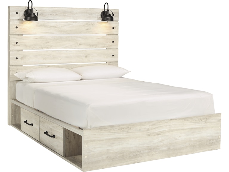 Signature Design by Ashley Cambeck White Queen Panel Bed with 2 Side Storage (4 Drawers) B192B24 ASK192Q2SSB