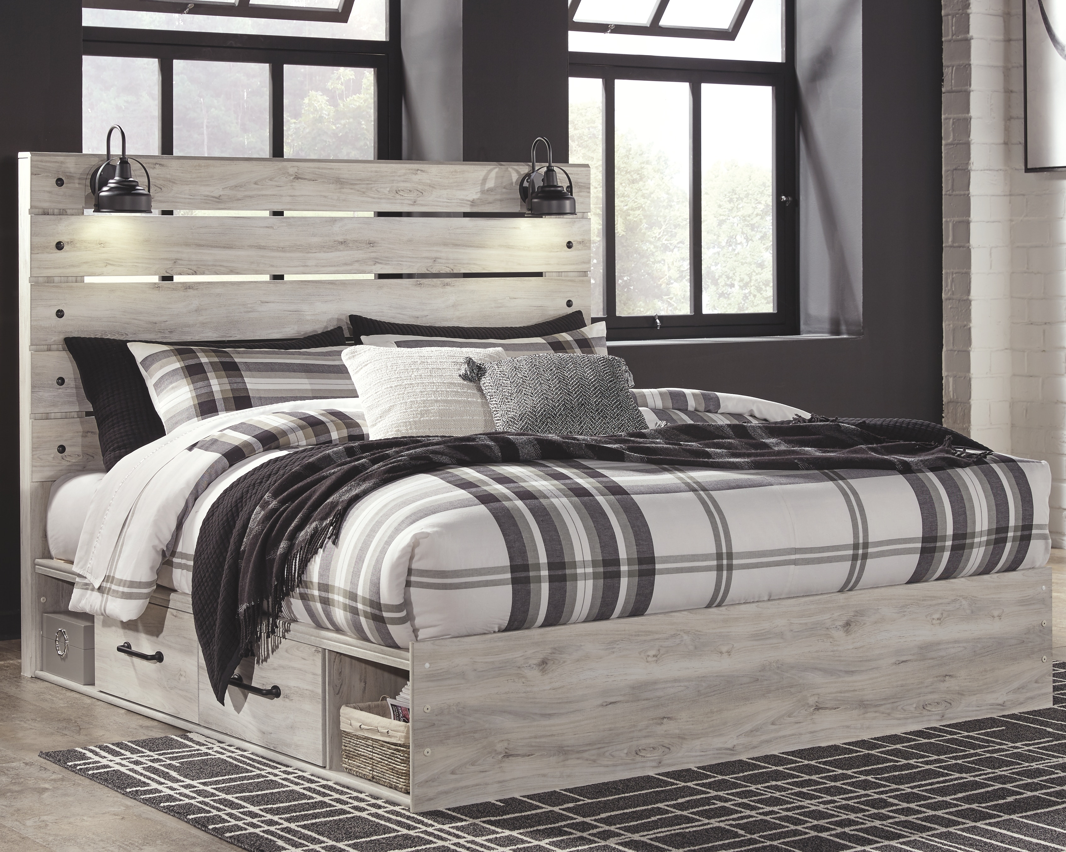 Signature Design By Ashley Bedroom Cambeck King Panel Bed With 4 ...