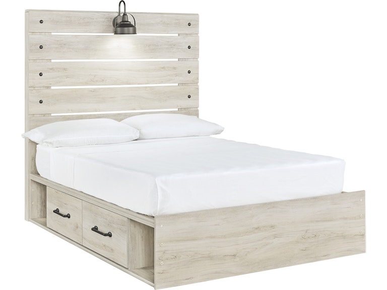 Signature Design by Ashley Cambeck White Full Panel Bed with 2 Side Storage (4 Drawers) B192B34 ASK192F2SSB