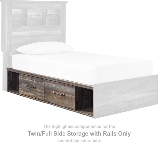 Signature Design by Ashley Drystan Twin/Full Side Storage with Rails B211-150 at Woodstock Furniture & Mattress Outlet