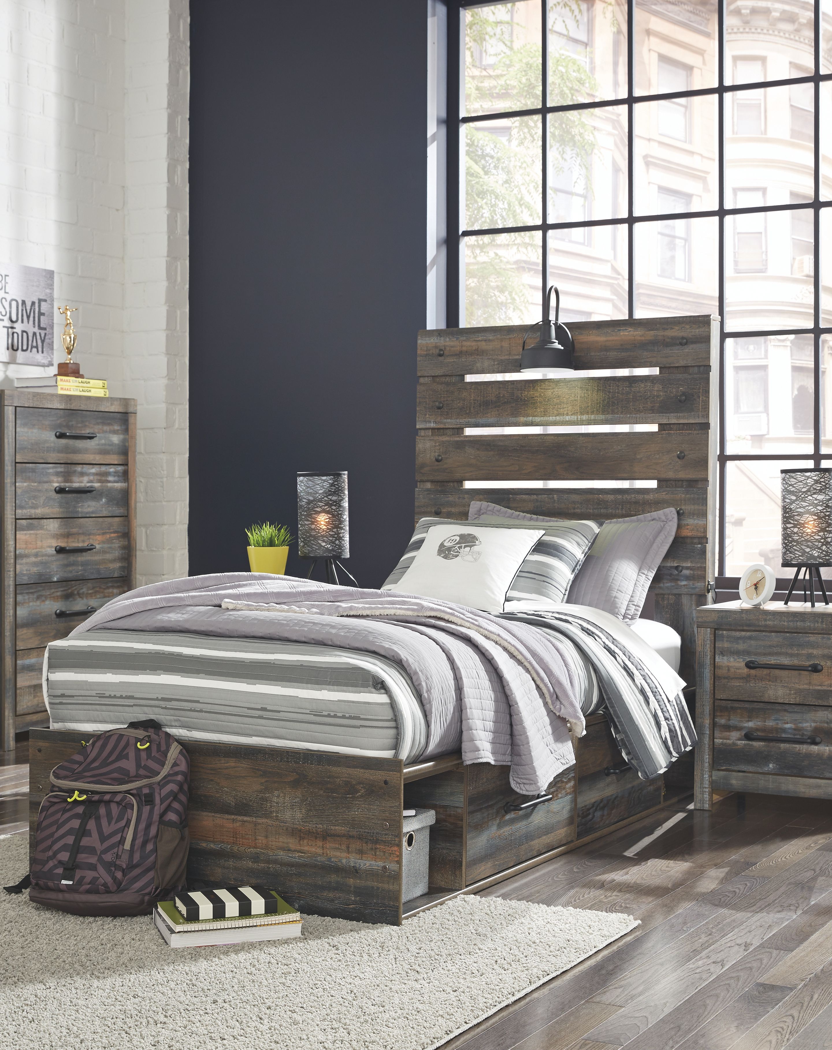Signature Design by Ashley Bedroom Drystan Twin Panel Headboard B21153