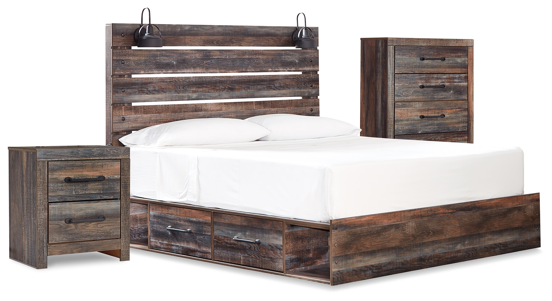 Drystan panel bed with outlet storage