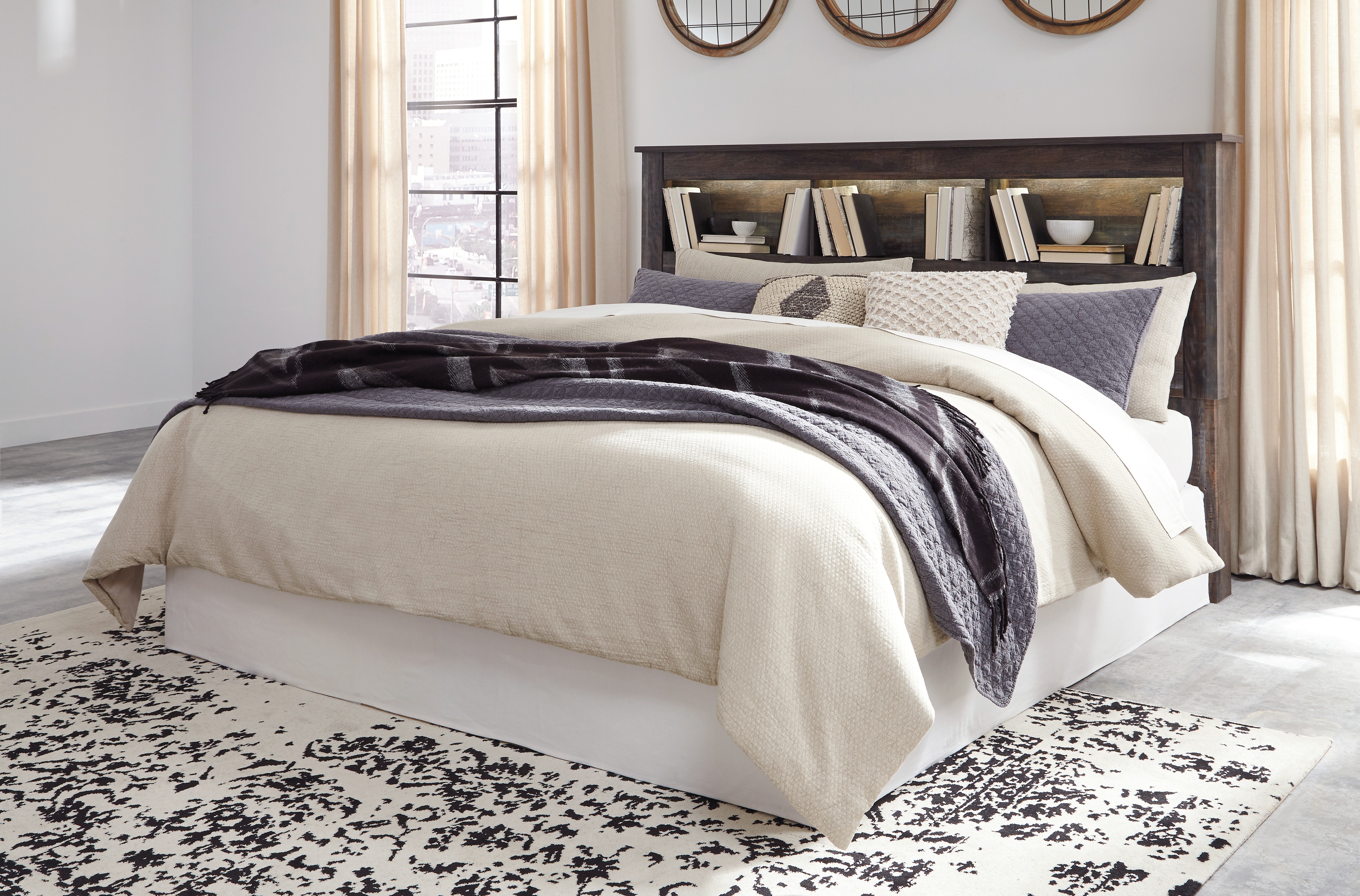 Ashley bookcase headboard king discount