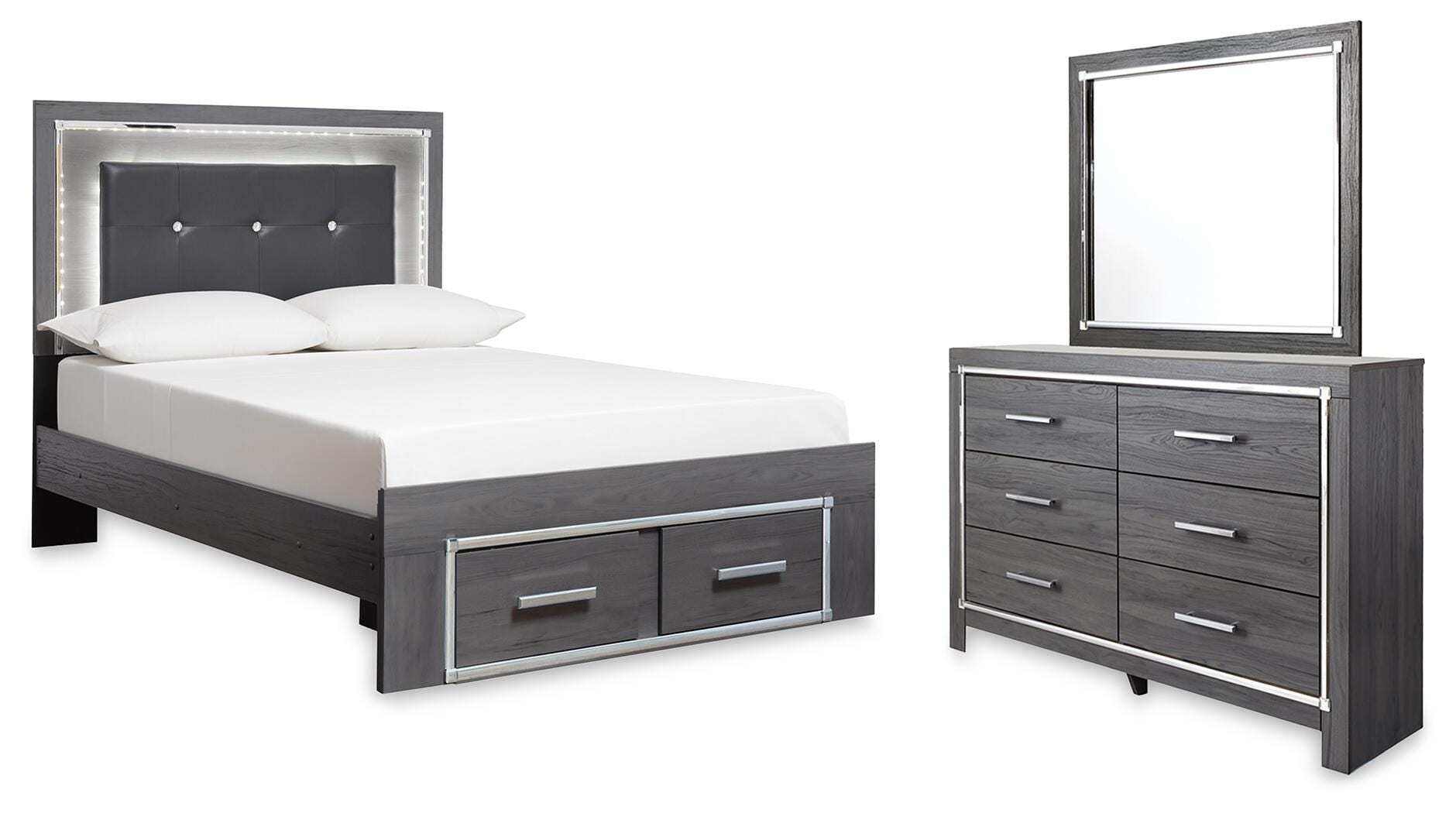 Signature Design by Ashley Lodanna Full Storage Bed, Dresser and Mirror 