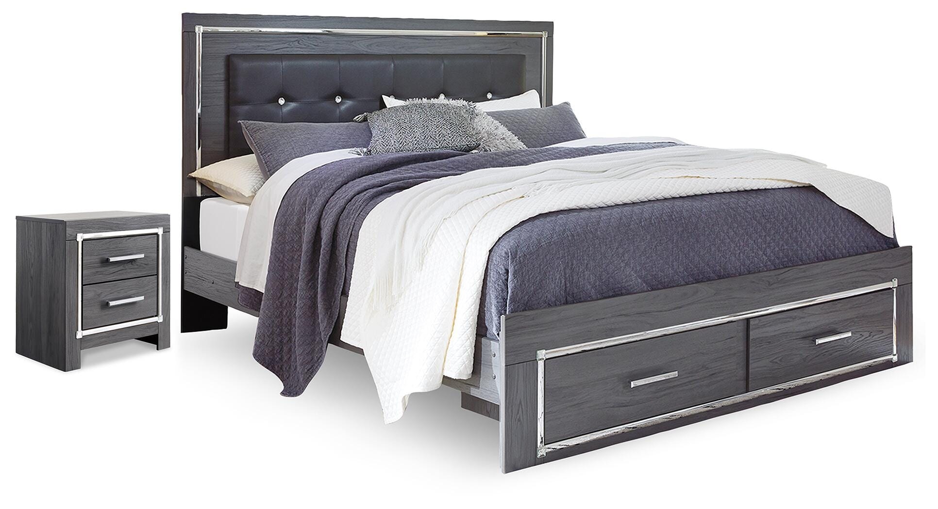 Signature Design by Ashley Lodanna King Storage Bed and Nightstand 