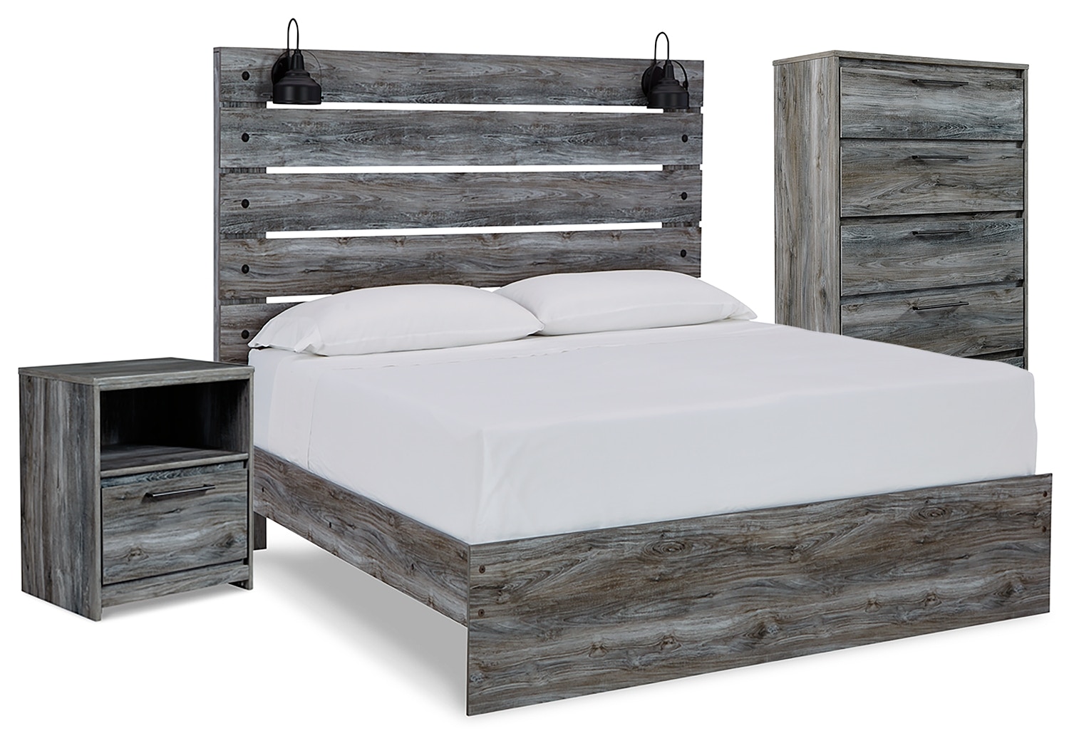 Signature Design By Ashley Bedroom Baystorm Queen Panel Bed, Chest And ...