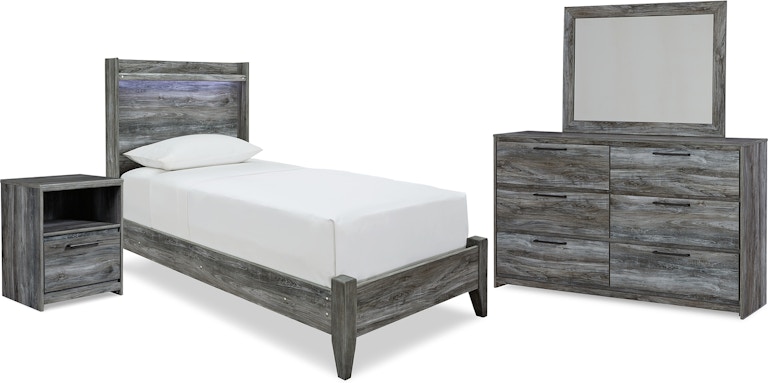 Signature Design by Ashley Baystorm Twin Panel Bed, Dresser, Mirror and Nightstand B221B61