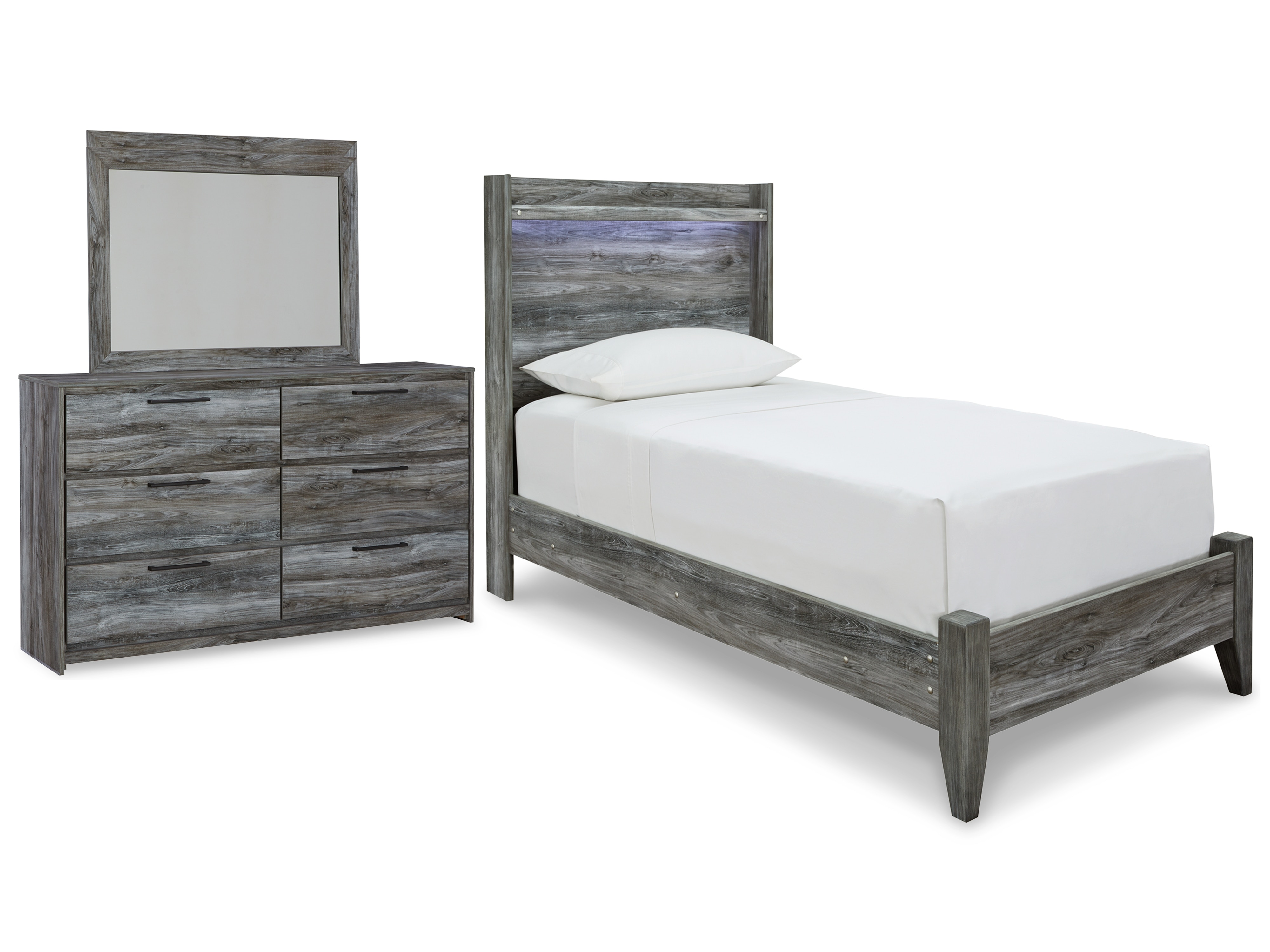 Signature Design By Ashley Bedroom Baystorm Twin Panel Bed, Dresser And ...