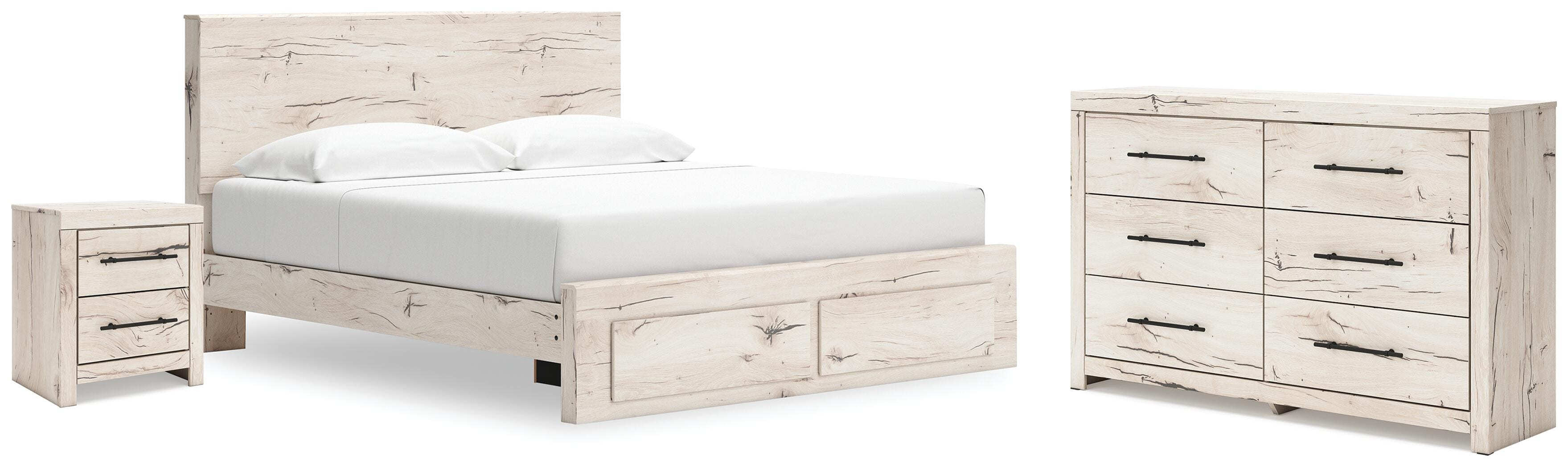  Lawroy King Storage Bed, Dresser and Nightstand 