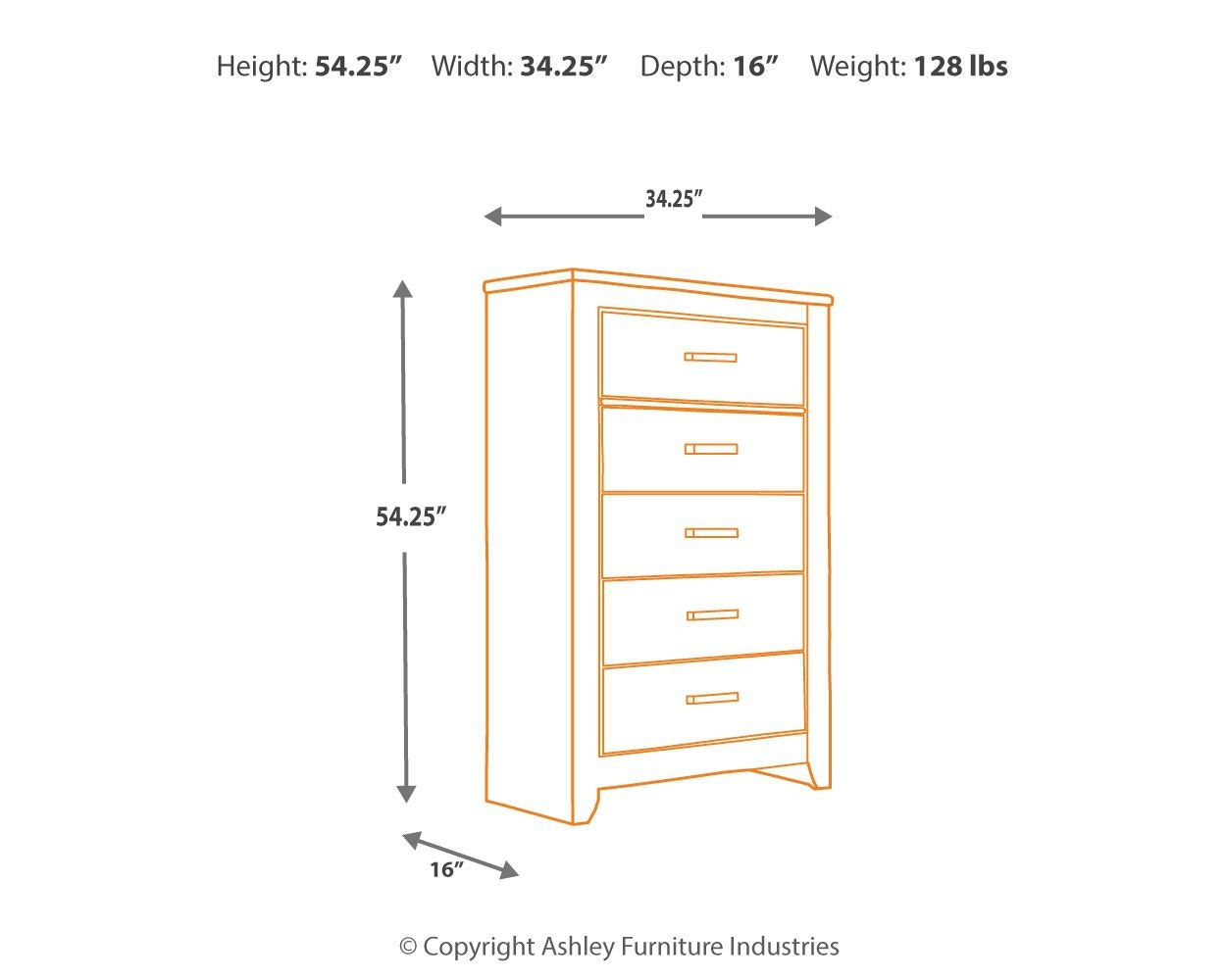 Signature Design by Ashley Bedroom Zelen Chest of Drawers