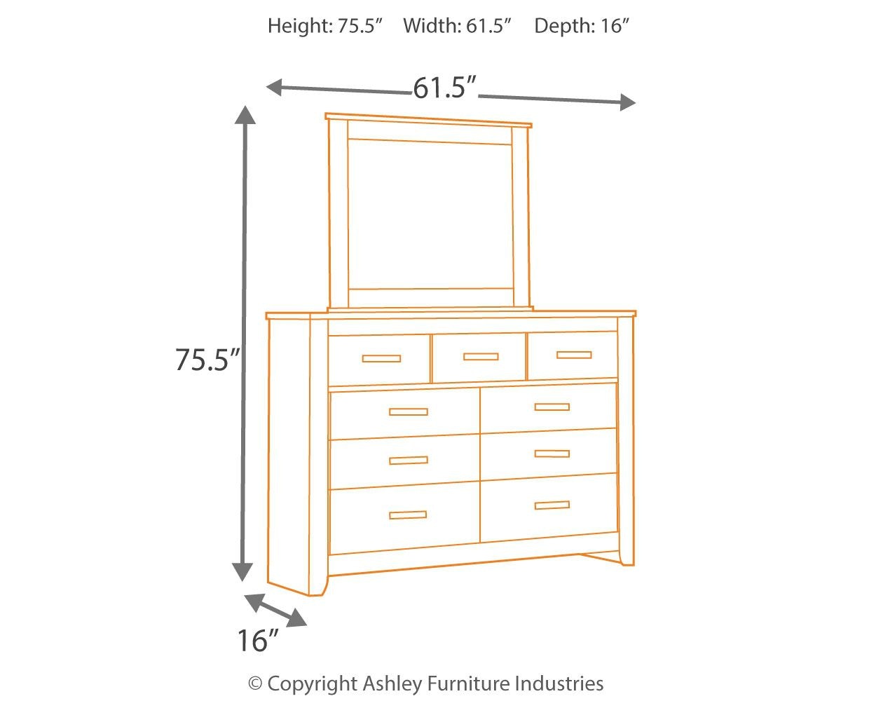 signature design by ashley brinxton dresser Signature Design by Ashley Chests of Drawers Bedroom B249-46