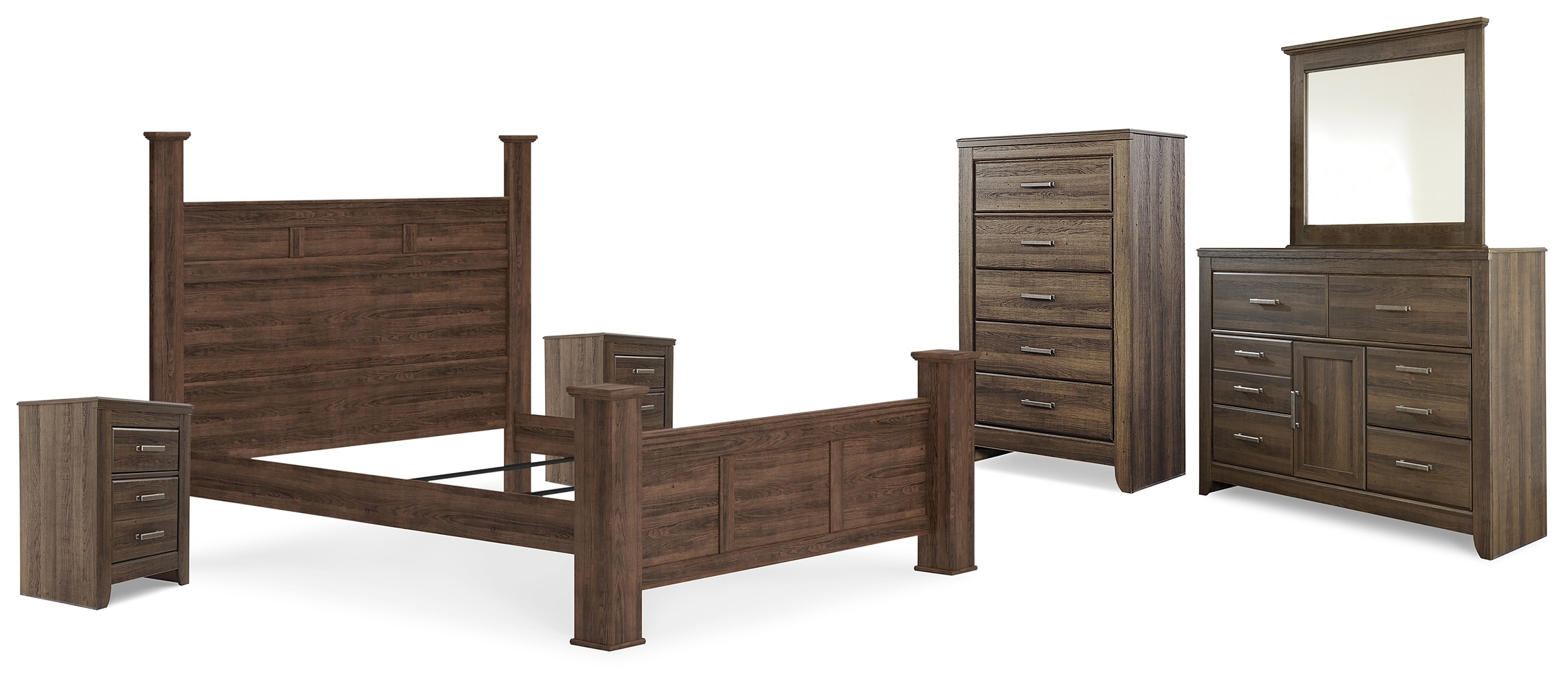 Juararo king poster bed clearance with 2 storage drawers