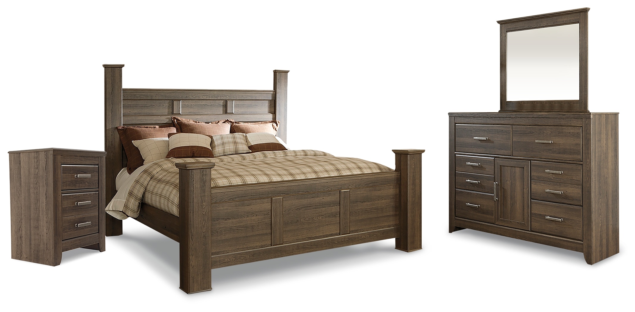 Juararo king poster bed clearance with 2 storage drawers