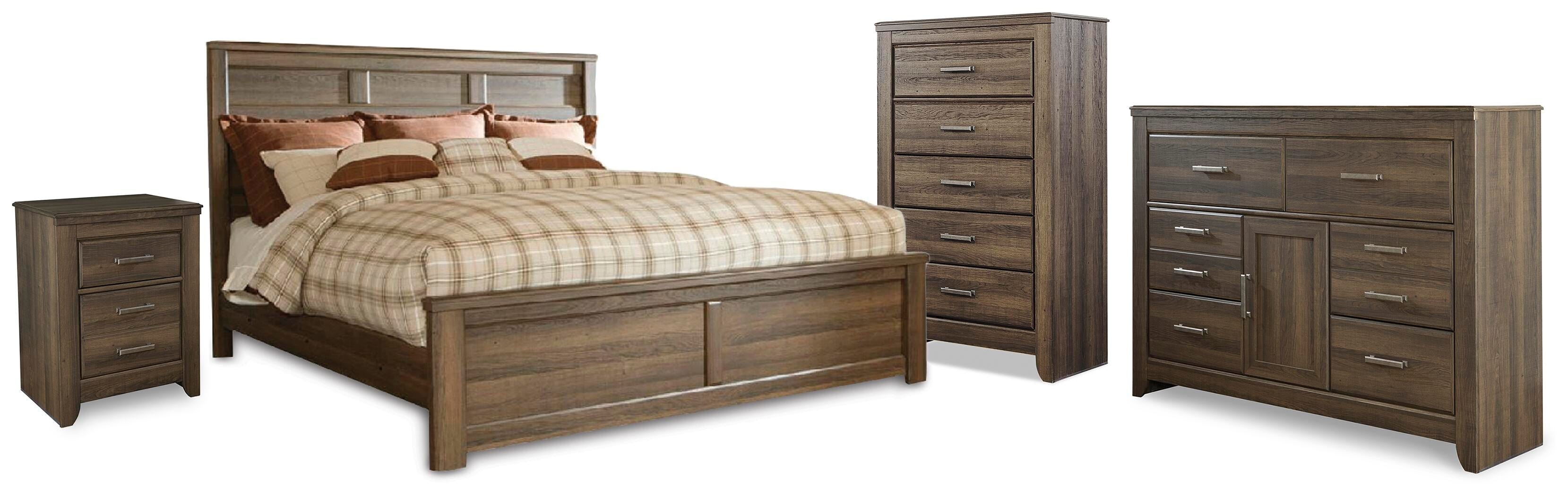 Signature Design by Ashley Juararo California King Panel Bed, Dresser, Chest and Nightstand 