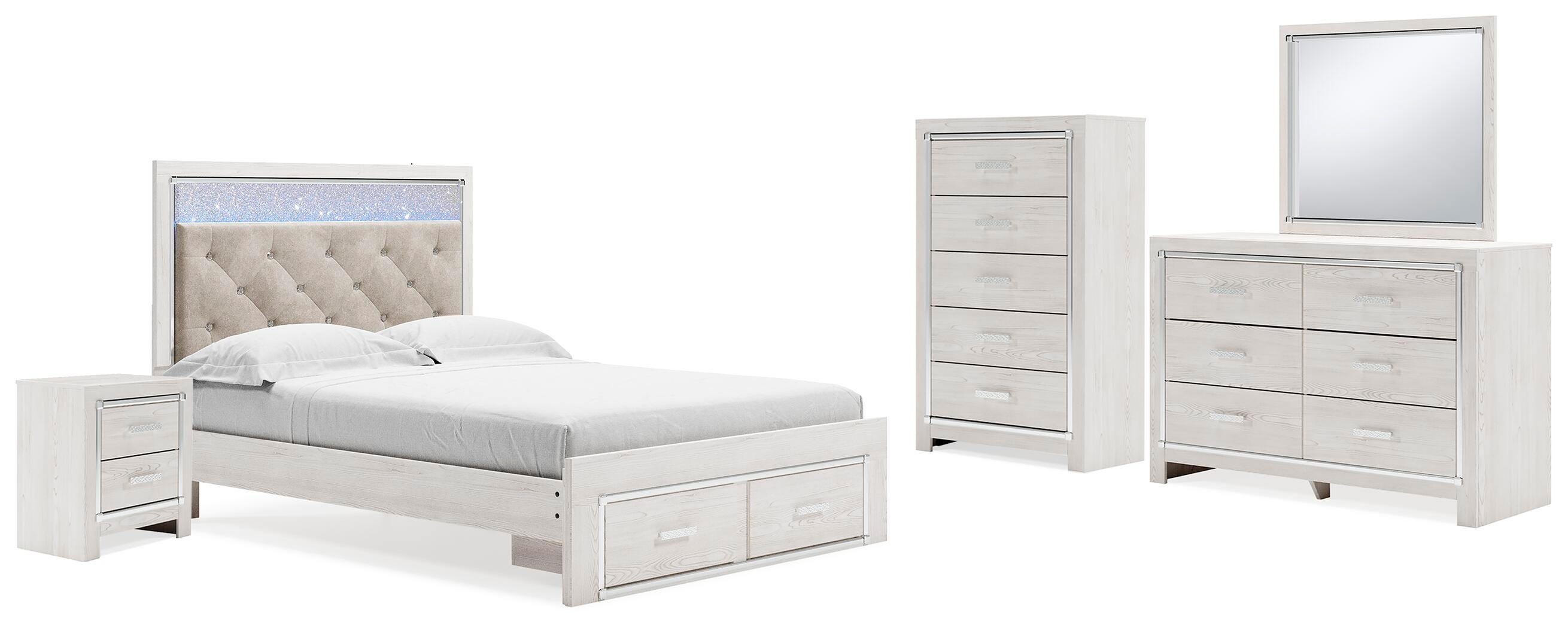  Altyra Queen Storage Bed, Dresser, Mirror, Chest and Nightstand 