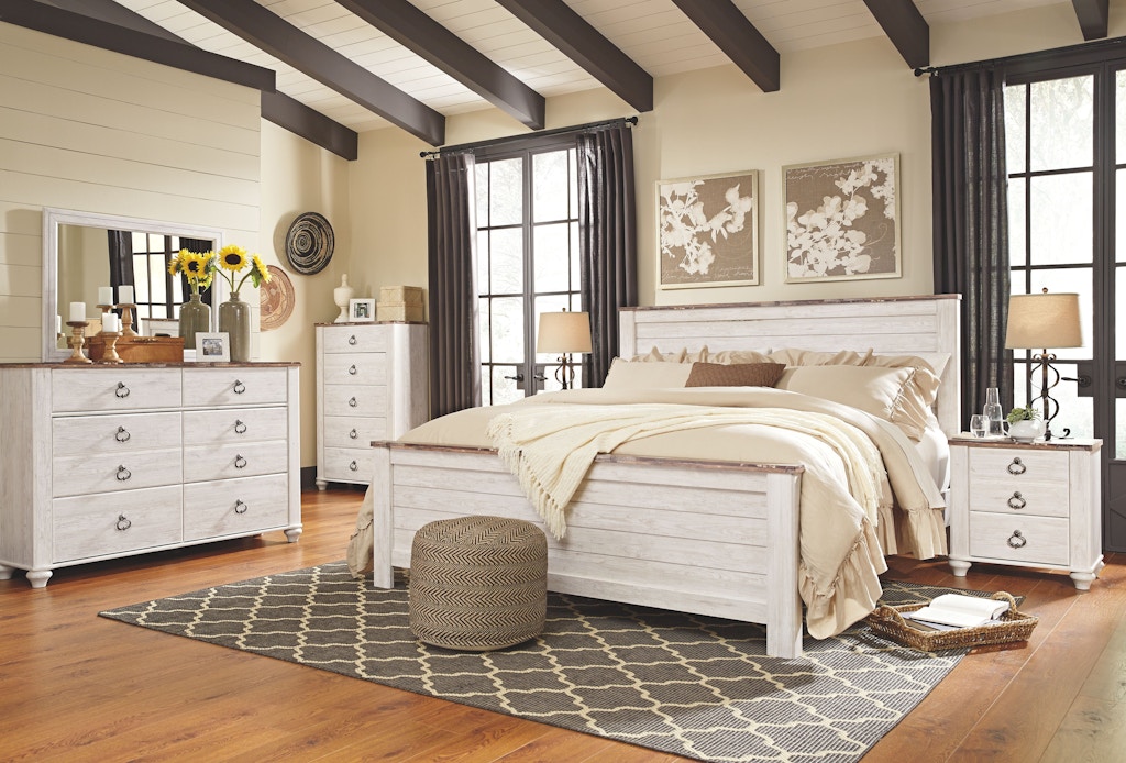 Signature Design by Ashley Bedroom Willowton King Panel Bed B267B10