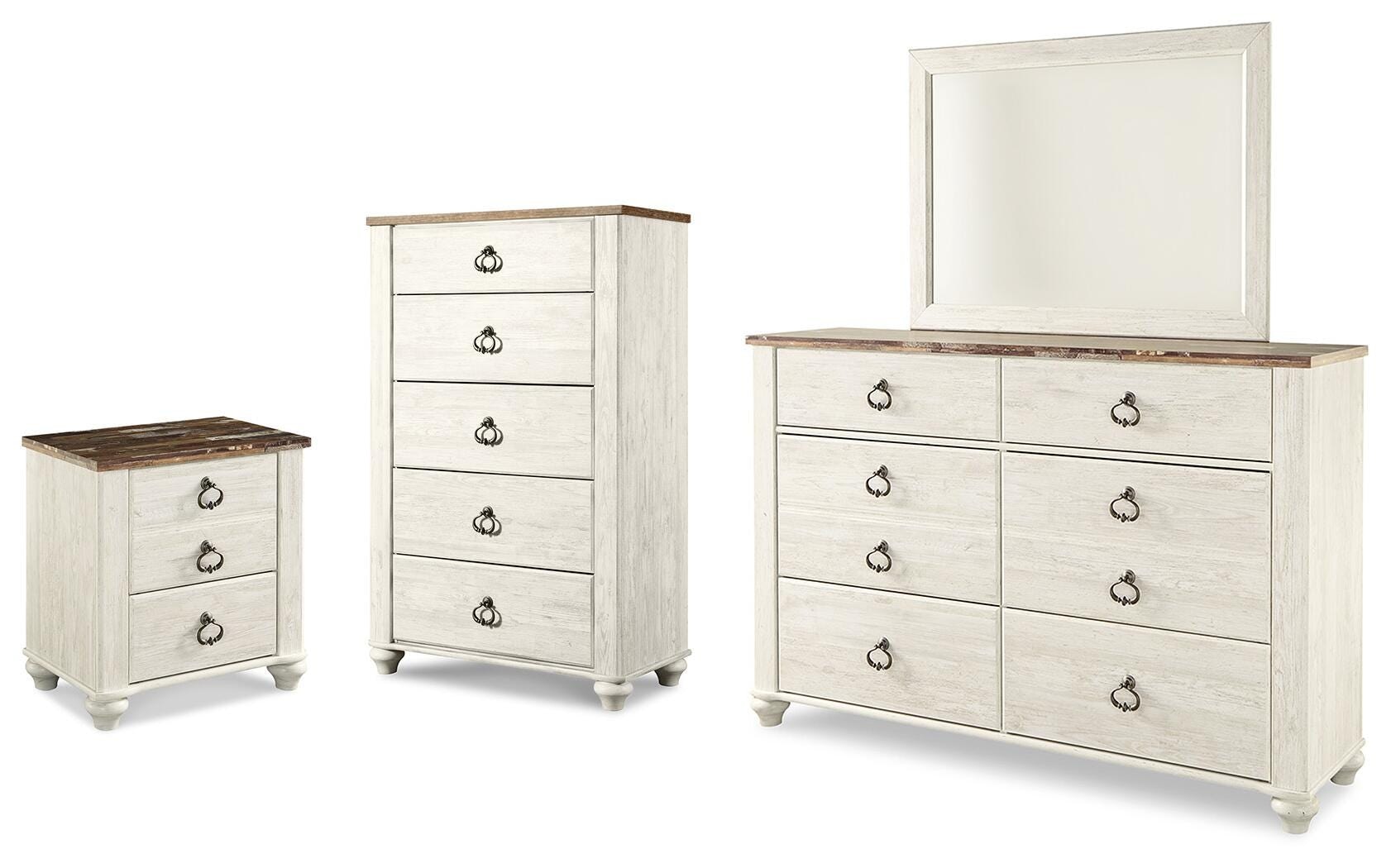  Willowton Dresser, Mirror, Chest and Nightstand 