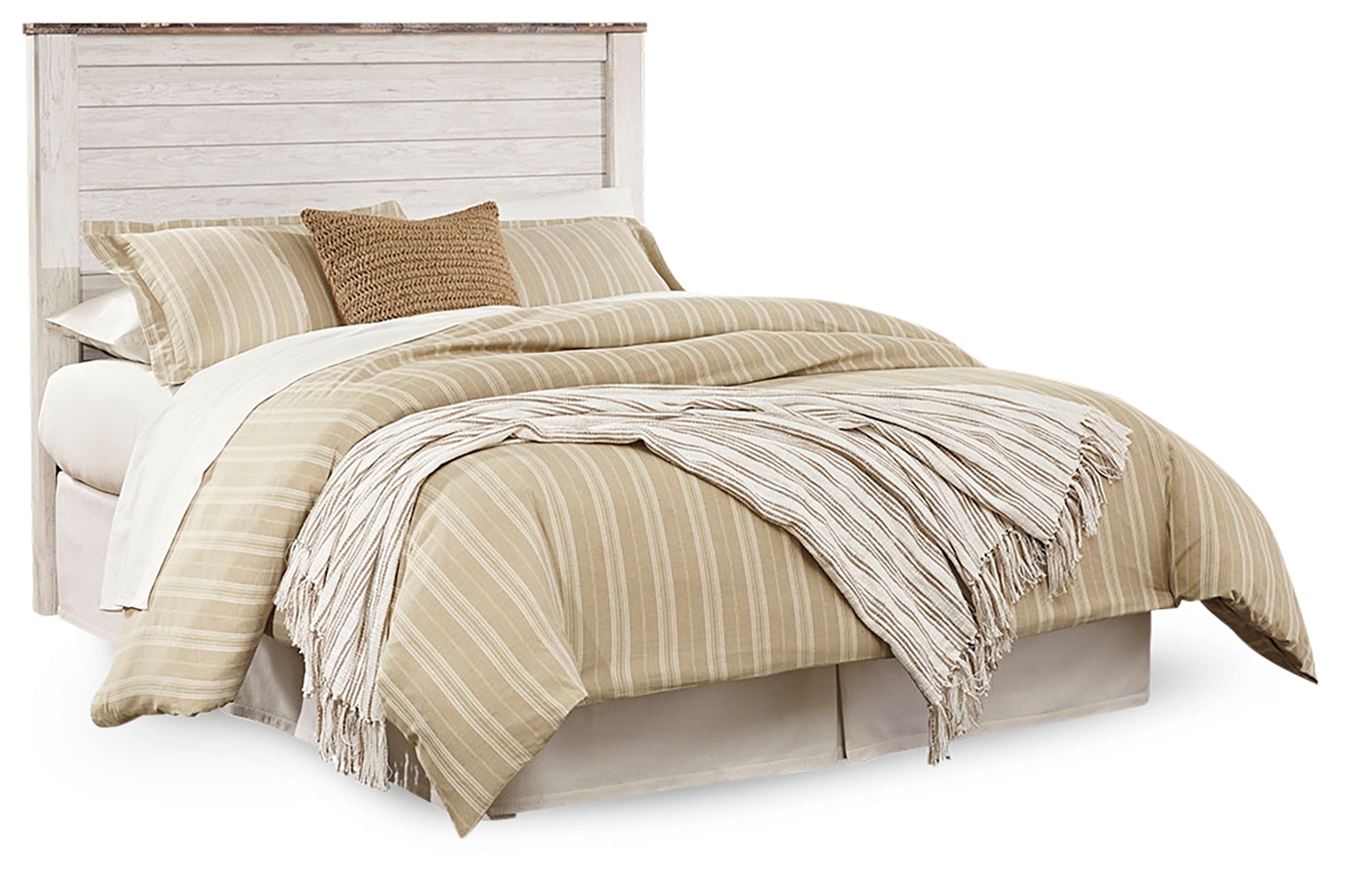 ashley willowton queen panel bed in whitewash