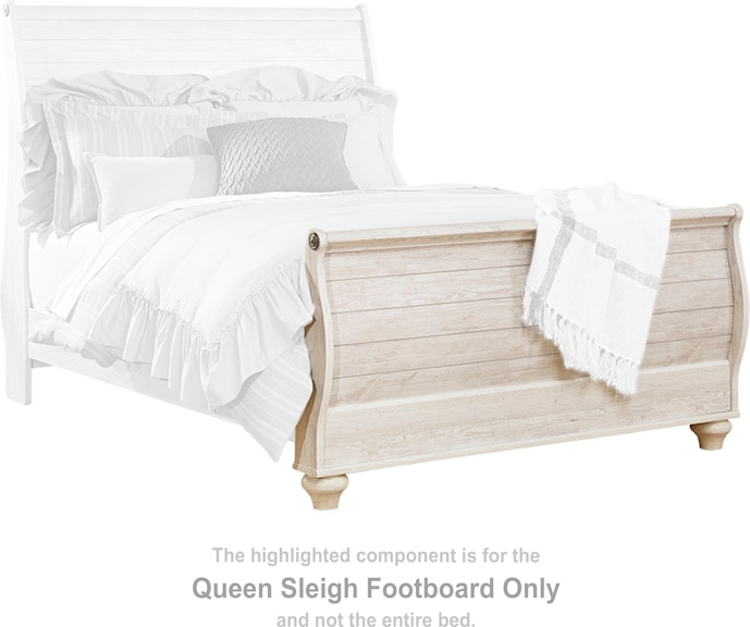 Signature Design by Ashley Willowton Queen Sleigh Footboard B267-74 at Woodstock Furniture & Mattress Outlet