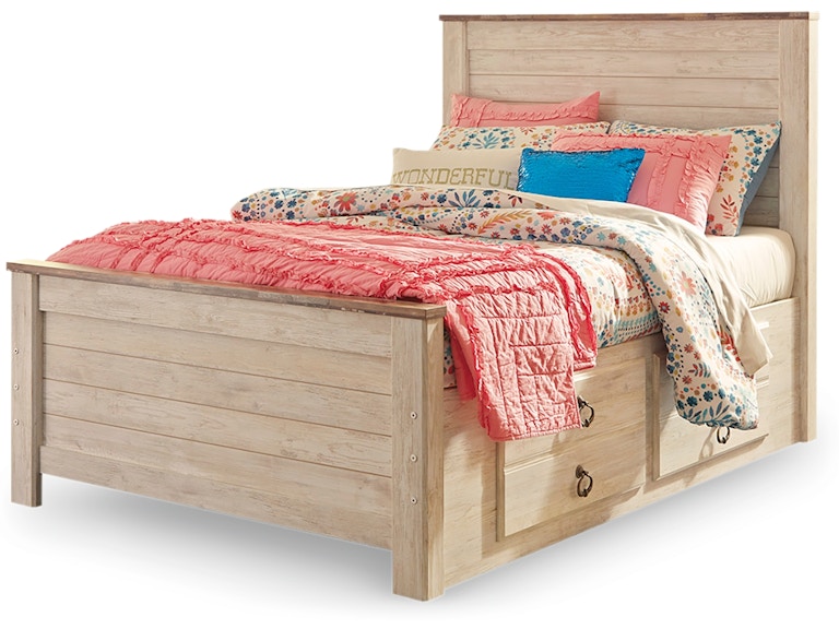 Signature Design by Ashley Willowton Full Panel Bed with 2 Storage Drawers B267B22 ASK267FPSB