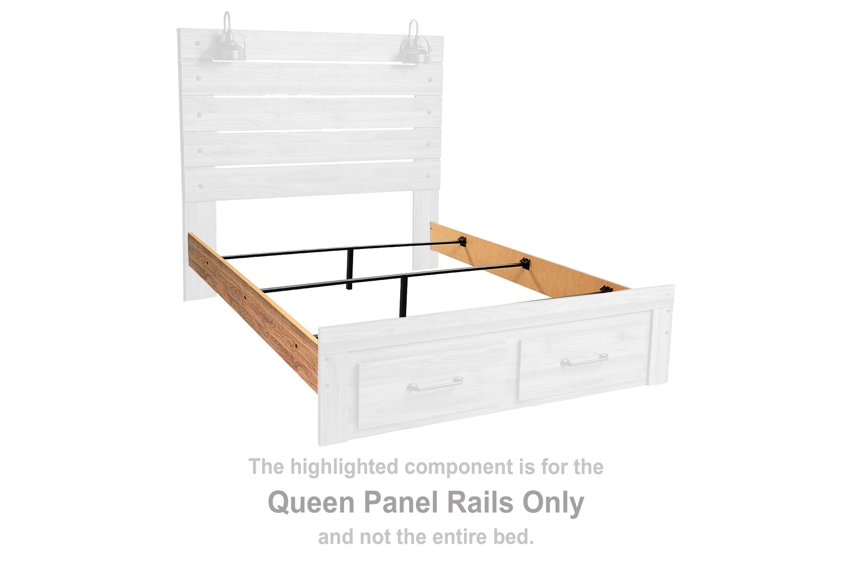 Signature Design by Ashley Bedroom Pasklyn Queen Panel Rails B3134