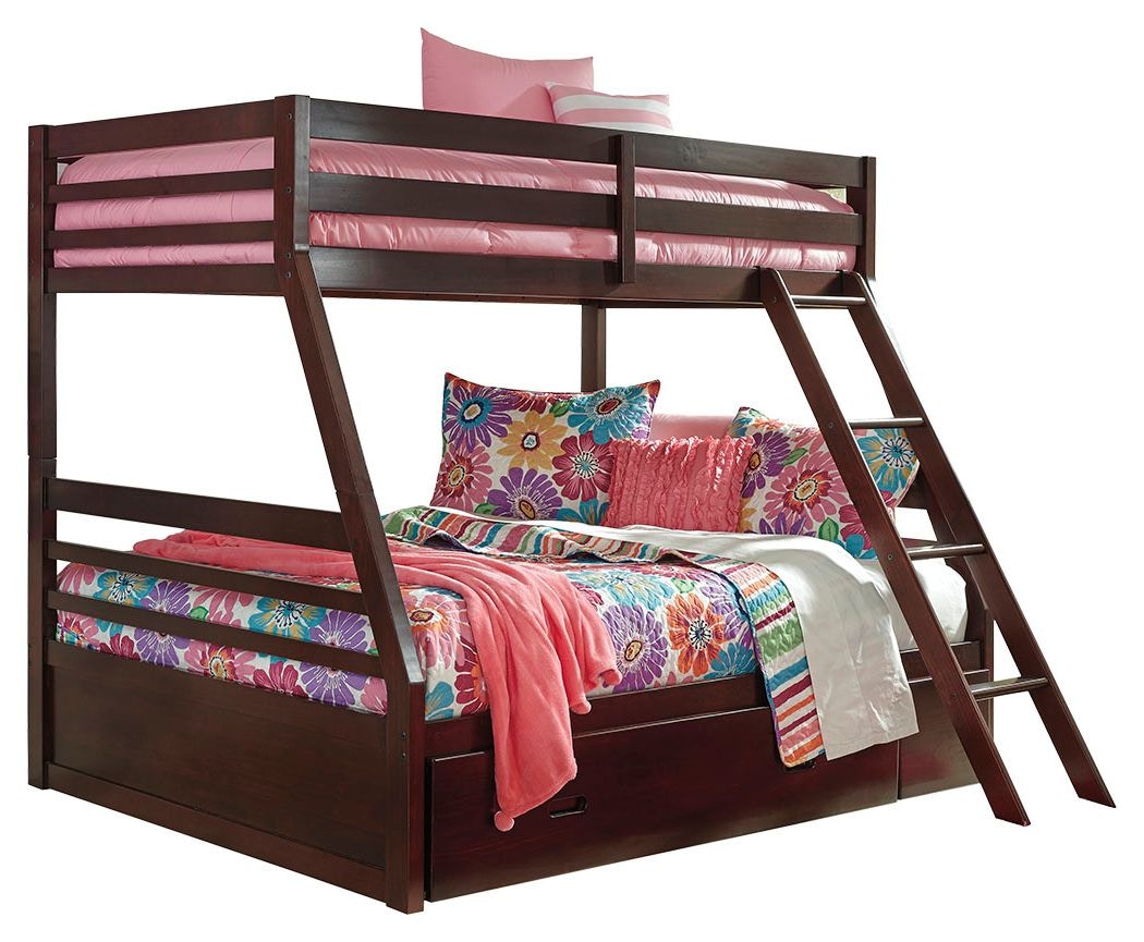 Signature Design by Ashley Bedroom Halanton Twin over Full Bunk Bed with 1 Large Storage Drawer