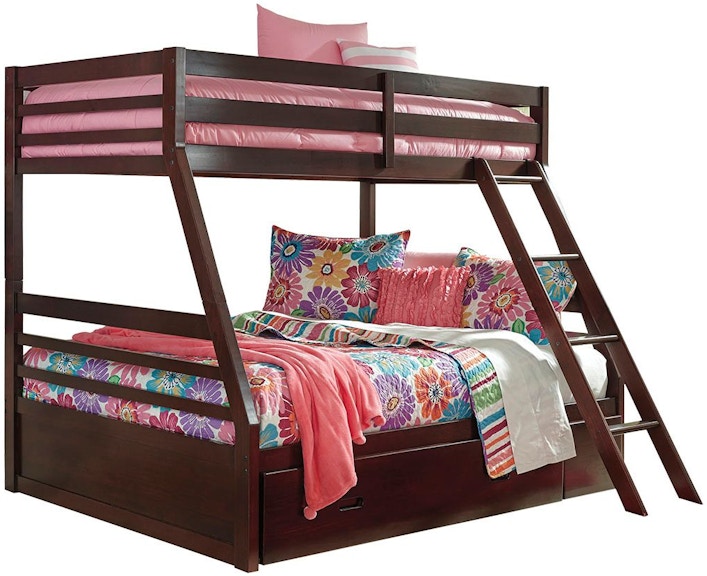 Signature Design by Ashley Halanton Twin over Full Bunk Bed with 1 Large Storage Drawer B328YB1